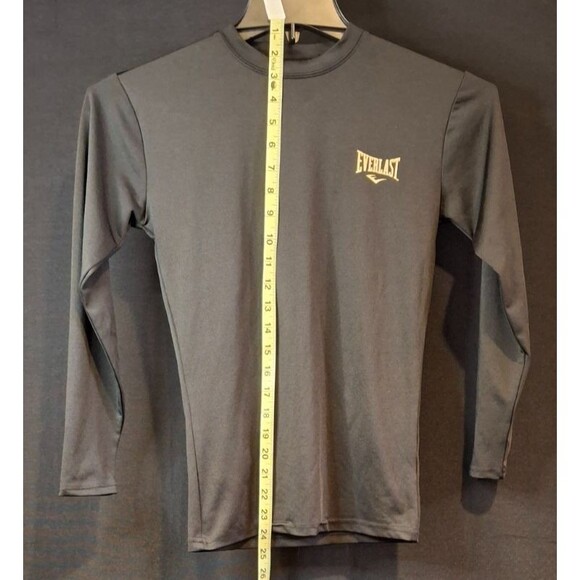 EVERLAST Men's [ M ] Stretchy Body Contouring Active Compression LS Shirt -Black - Picture 3 of 9